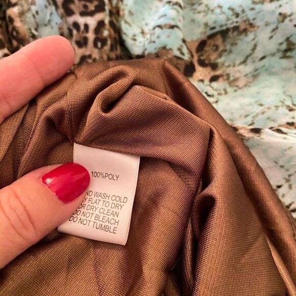 *Alberto Makali* Abstract Jungle Aqua & Brown Top Sz Small - Picture 4 of 10